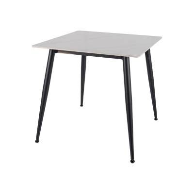 Стол обеденный SIGNAL RION белый лак/черный 80/80